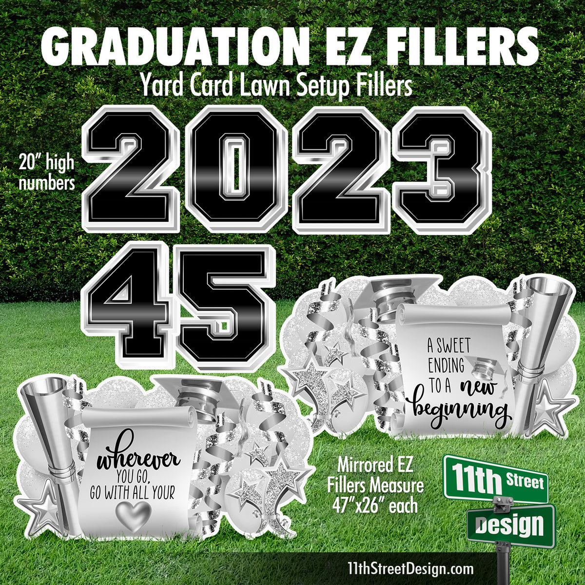 2023-4-5 EZ Filler Grad Scroll Quotes - Yard Card Setup Fillers