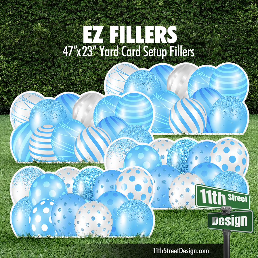 EZ Filler Balloons - Baby Blue Celebration Flair Panels