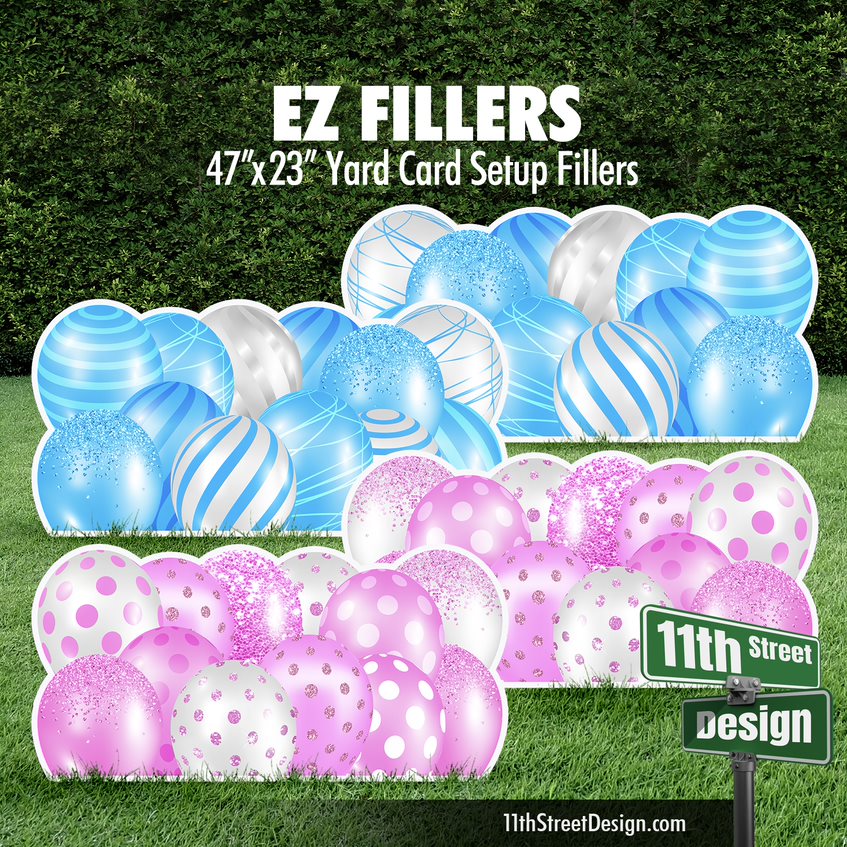 EZ Filler Balloons - Baby Blue &amp; Pink Celebration Flair Panels
