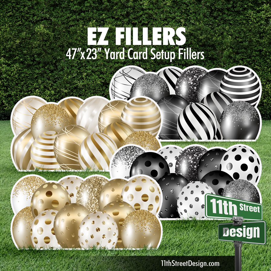 EZ Filler Balloons - Gold &amp; Black Celebration Flair Panels