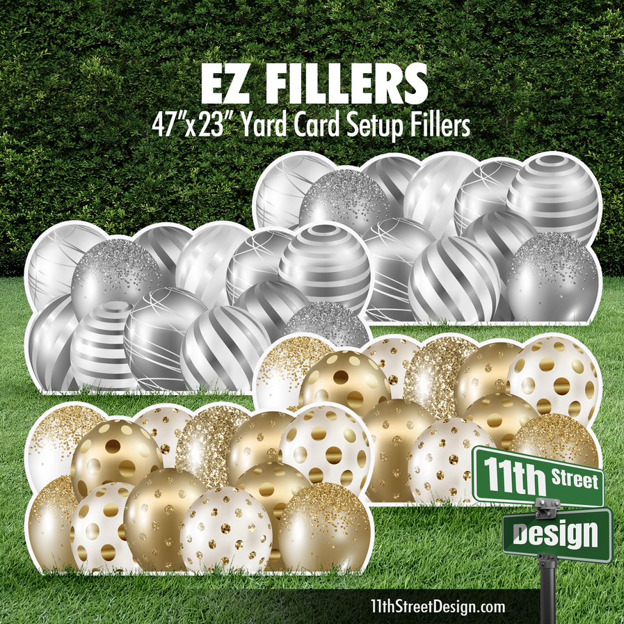EZ Filler Balloons - Gold &amp; Silver Celebration Flair Panels