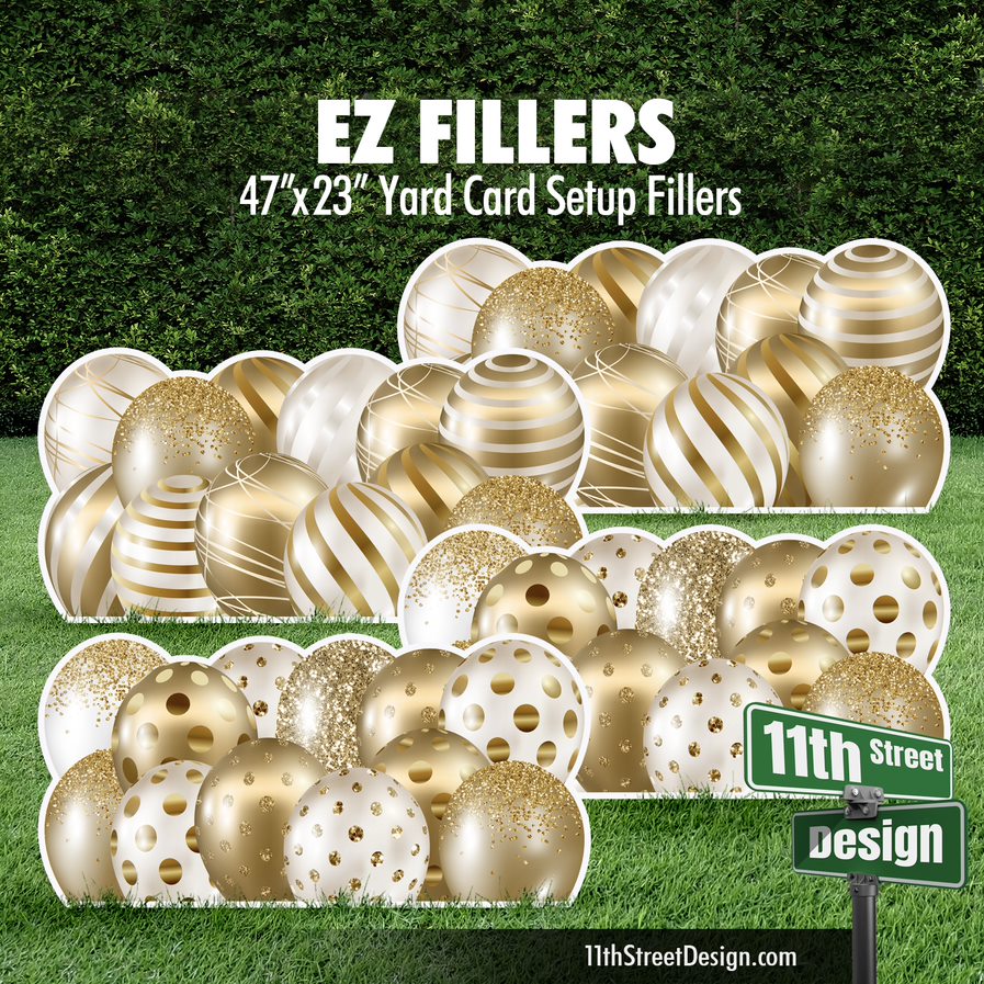EZ Filler Balloons - Gold Celebration Flair Panels