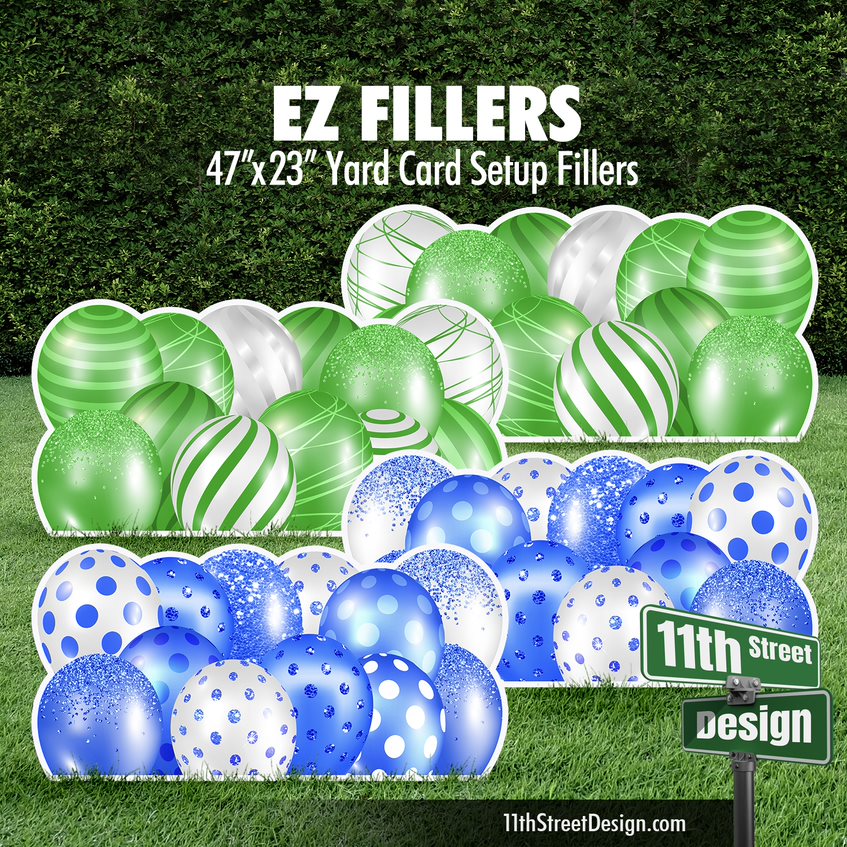 EZ Filler Balloons - Green &amp; Blue Celebration Flair Panels