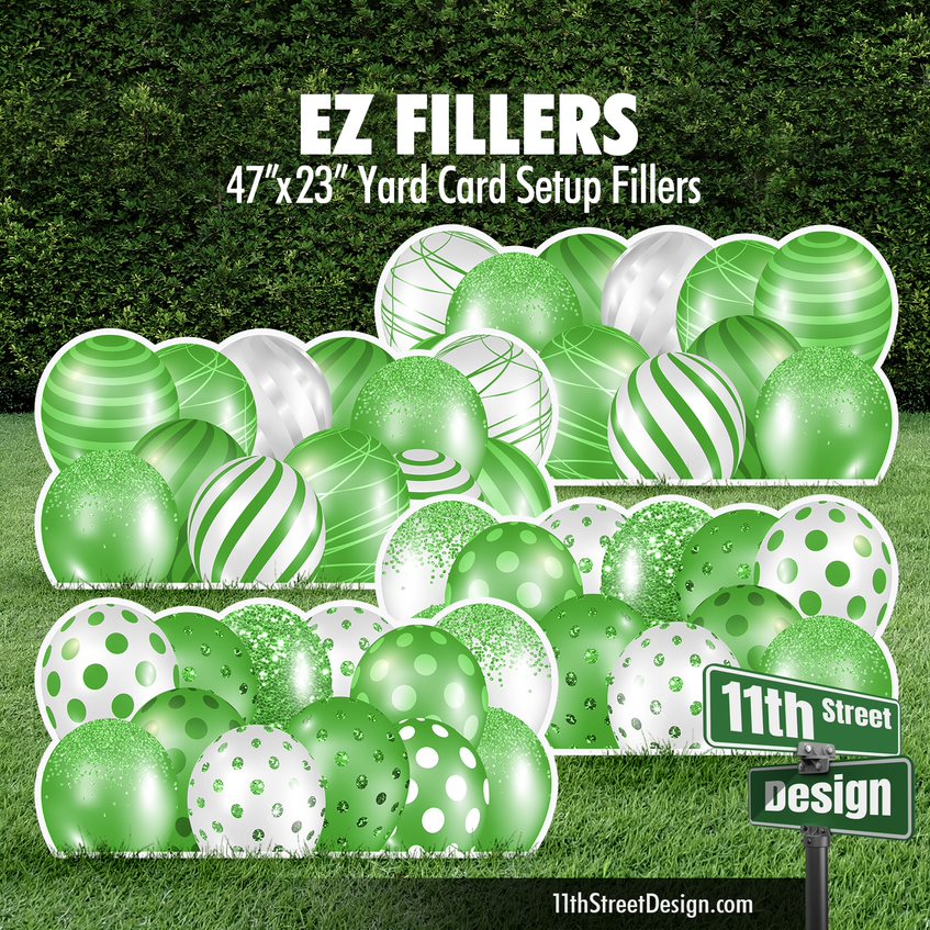EZ Filler Balloons - Green Celebration Flair Panels