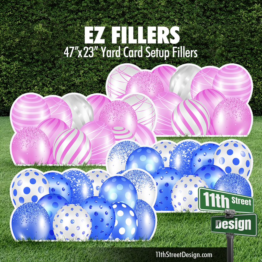 EZ Filler Balloons - Pink &amp; Blue Celebration Flair Panels
