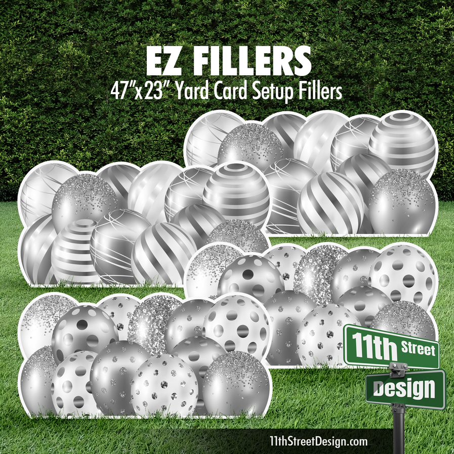 EZ Filler Balloons - Silver Celebration Flair Panels