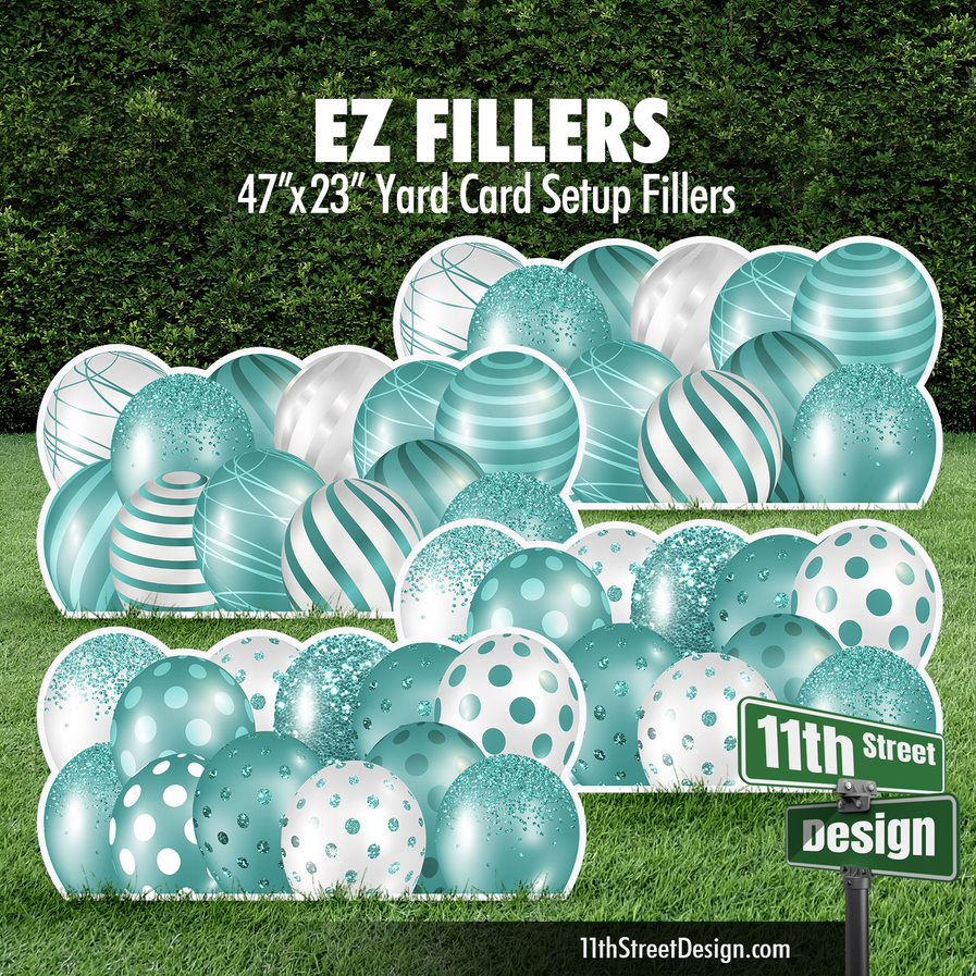 EZ Filler Balloons - Teal Celebration Flair Panels