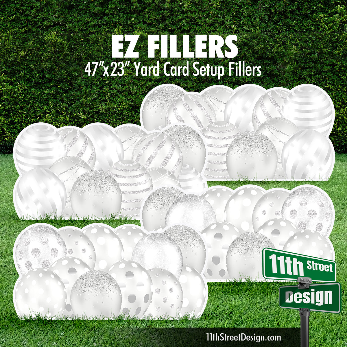 EZ Filler Balloons - White Celebration Flair Panels