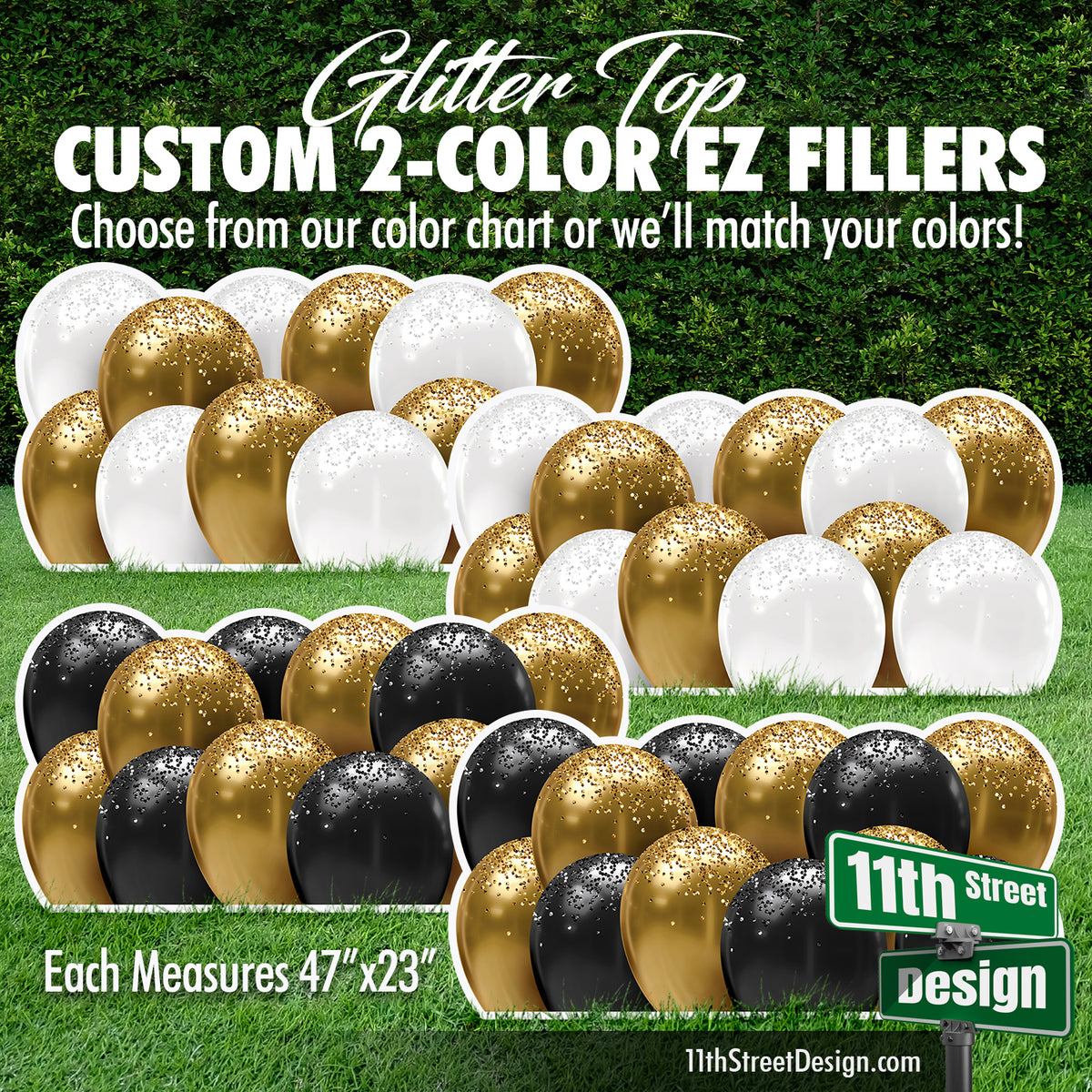 Custom 2-Color EZ Filler Balloon Skirt Panels (choose your colors)
