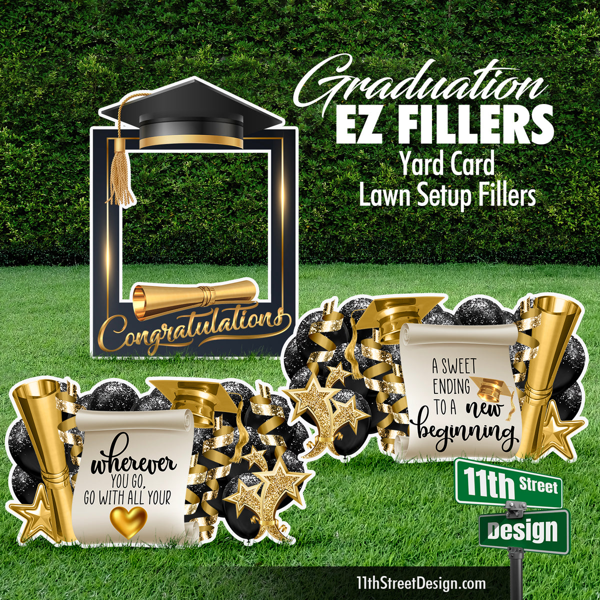 EZ Filler - Graduation Frame Scroll Quotes - Yard Card Setup Fillers