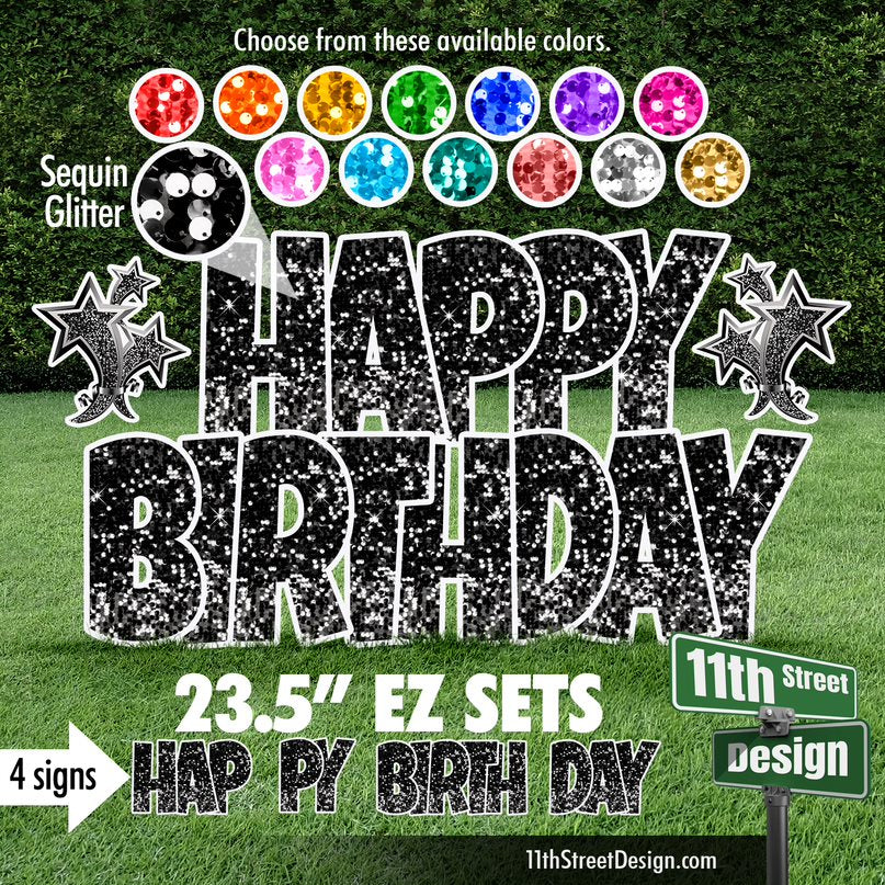 Happy Birthday EZ Set - Sequin Glitter