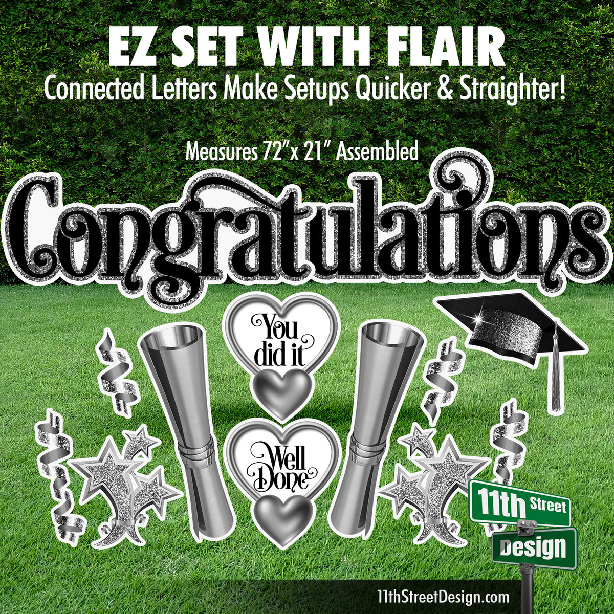 EZ Letter Set - Congratulations and Graduation Flair Set - Yard Card Setup Fillers