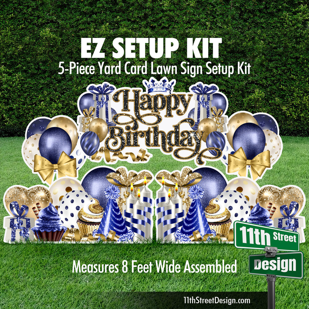 Happy Birthday EZ Setup Kit - Navy &amp; Gold