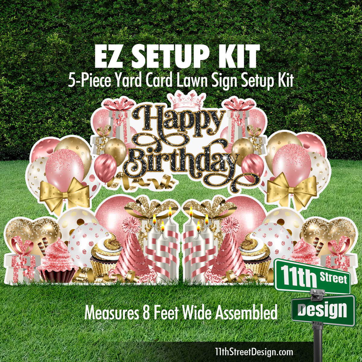 Happy Birthday EZ Setup Kit - Rose Gold &amp; Gold