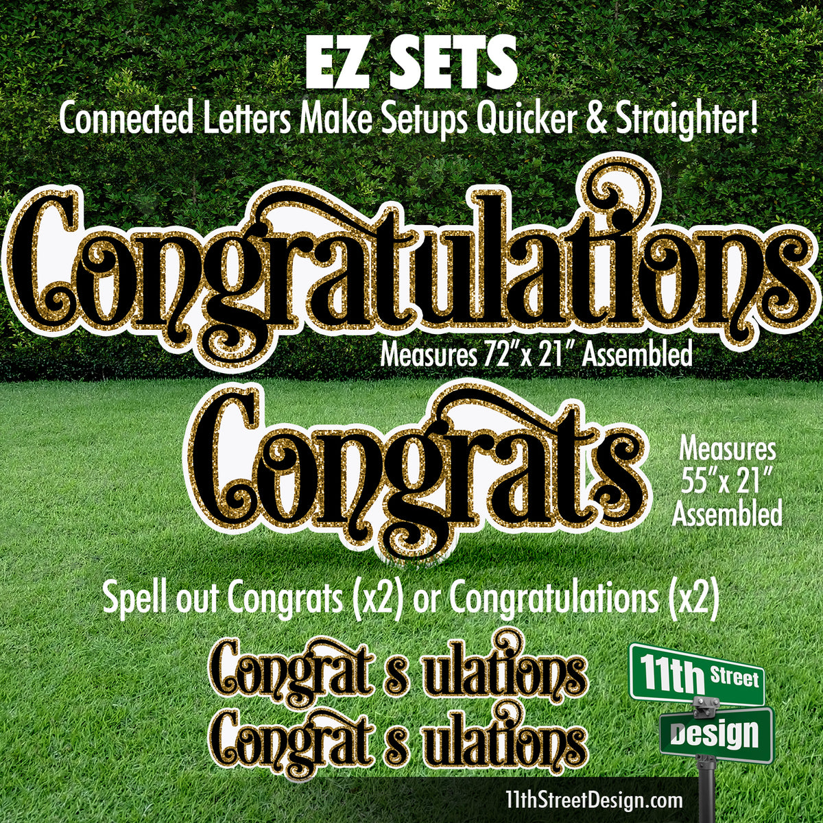EZ Letter Set - Congratulations and Congrats - Yard Card Setup Fillers