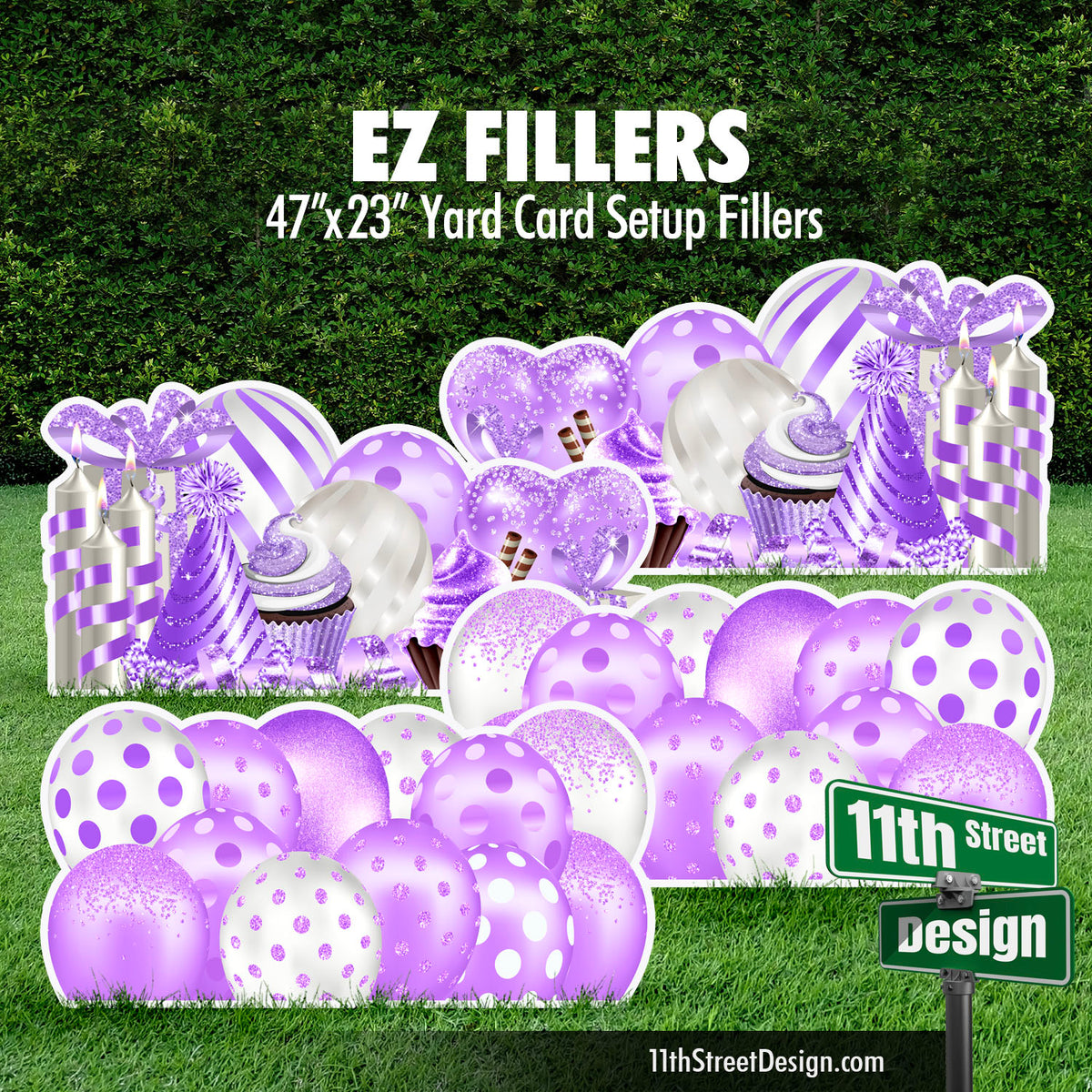 Mirrored EZ Filler Balloons &amp; Flair Panels - Lavender Celebration Flair