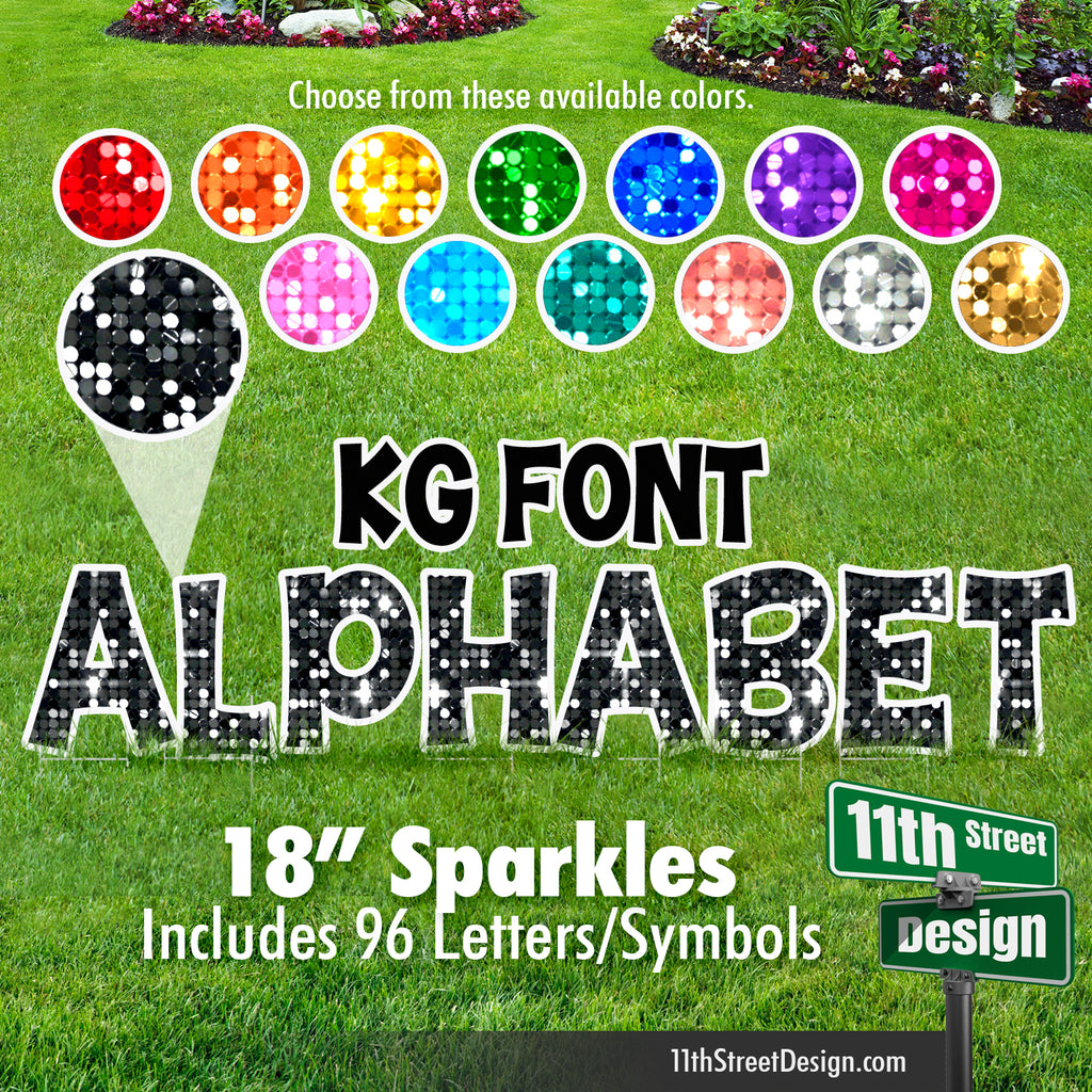 18" KG Font Sparkle Full Alphabet Set