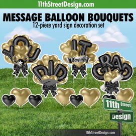 YOU DID IT GRAD Balloon Bouquets - Gold &amp; Black