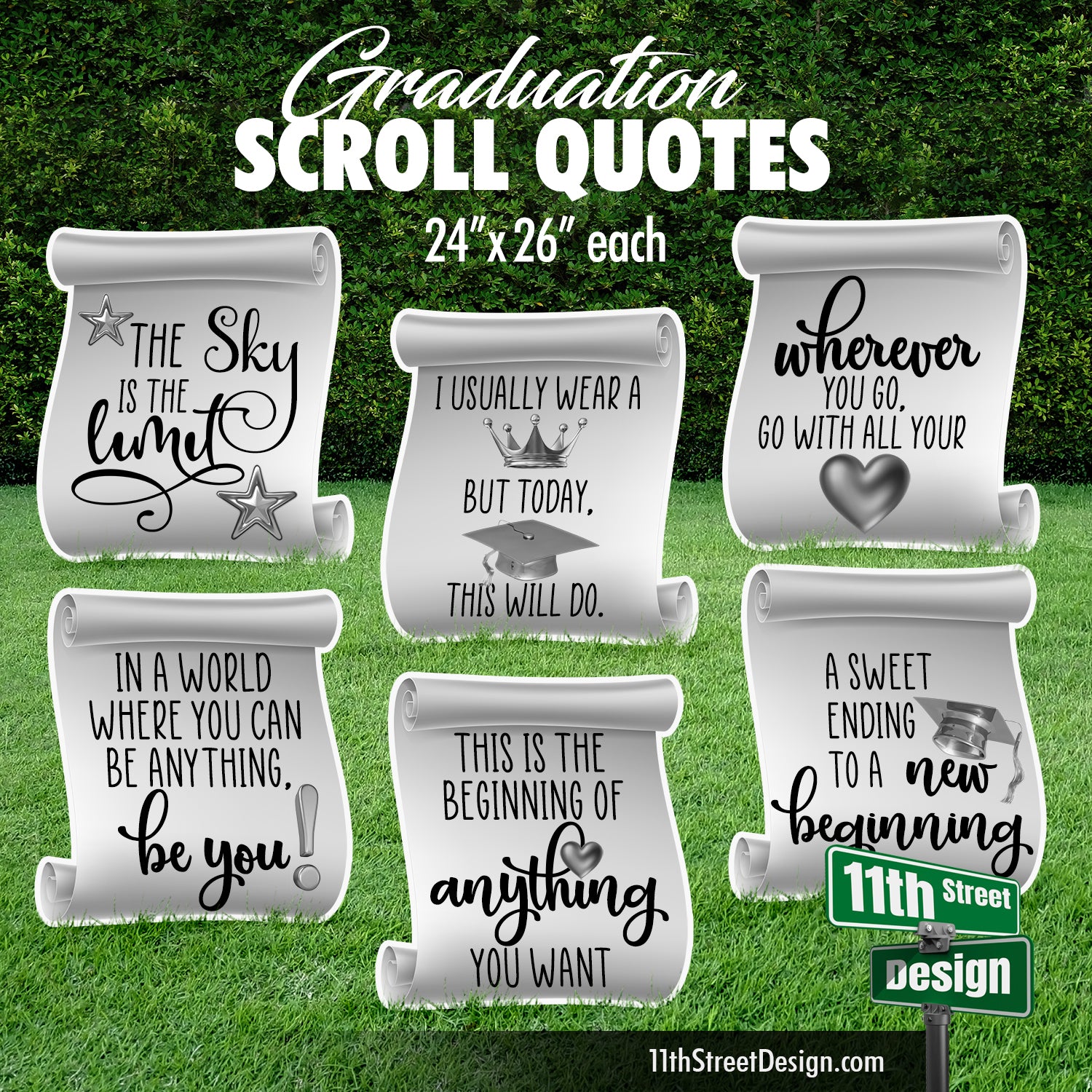 grad card quotes Graduation Scroll Quotes Yard Card Setup Fillers