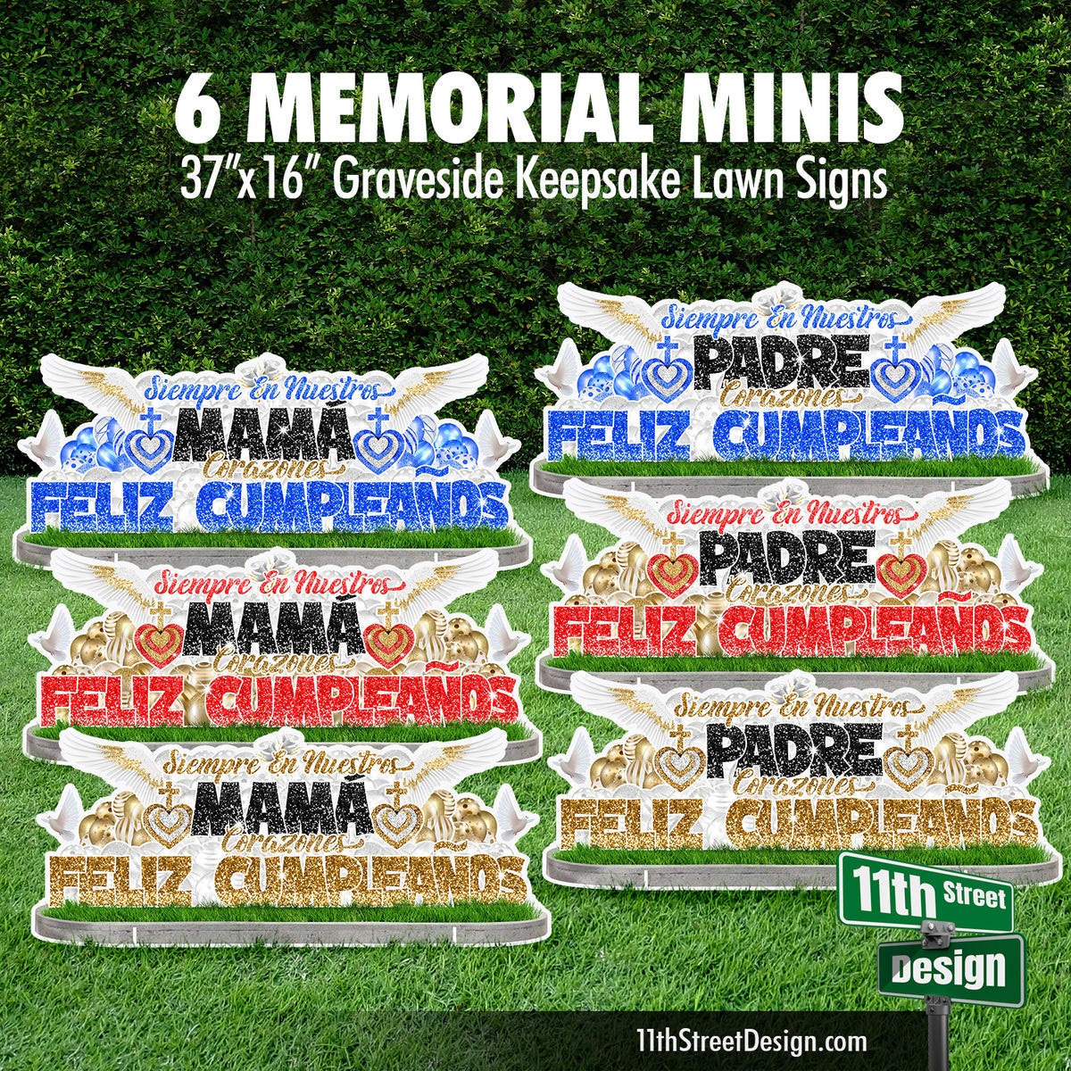 Memorial Minis Gravesite Keepsakes - Feliz cumpleaños Siempre en Nuestros