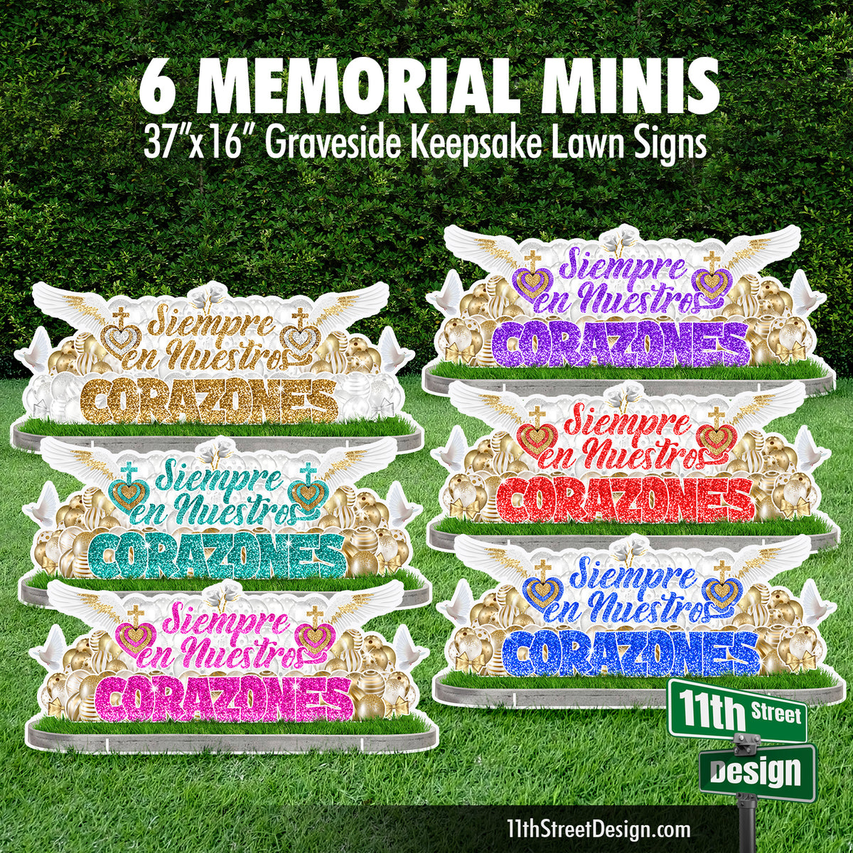 Memorial Minis Gravesite Keepsakes - Siempre en Nuestros Corazones