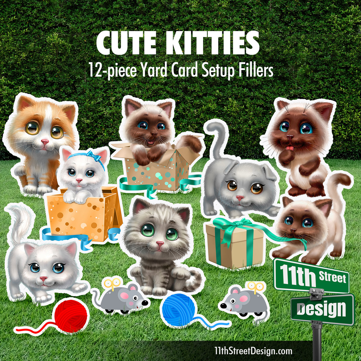 Adorable Kittens Yard Card Setup Fillers