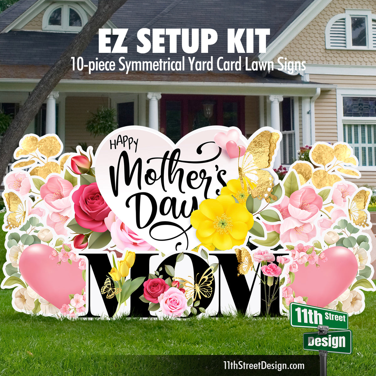 Mother&#39;s Day EZ Setup Kit Yard Card Lawn Decorations