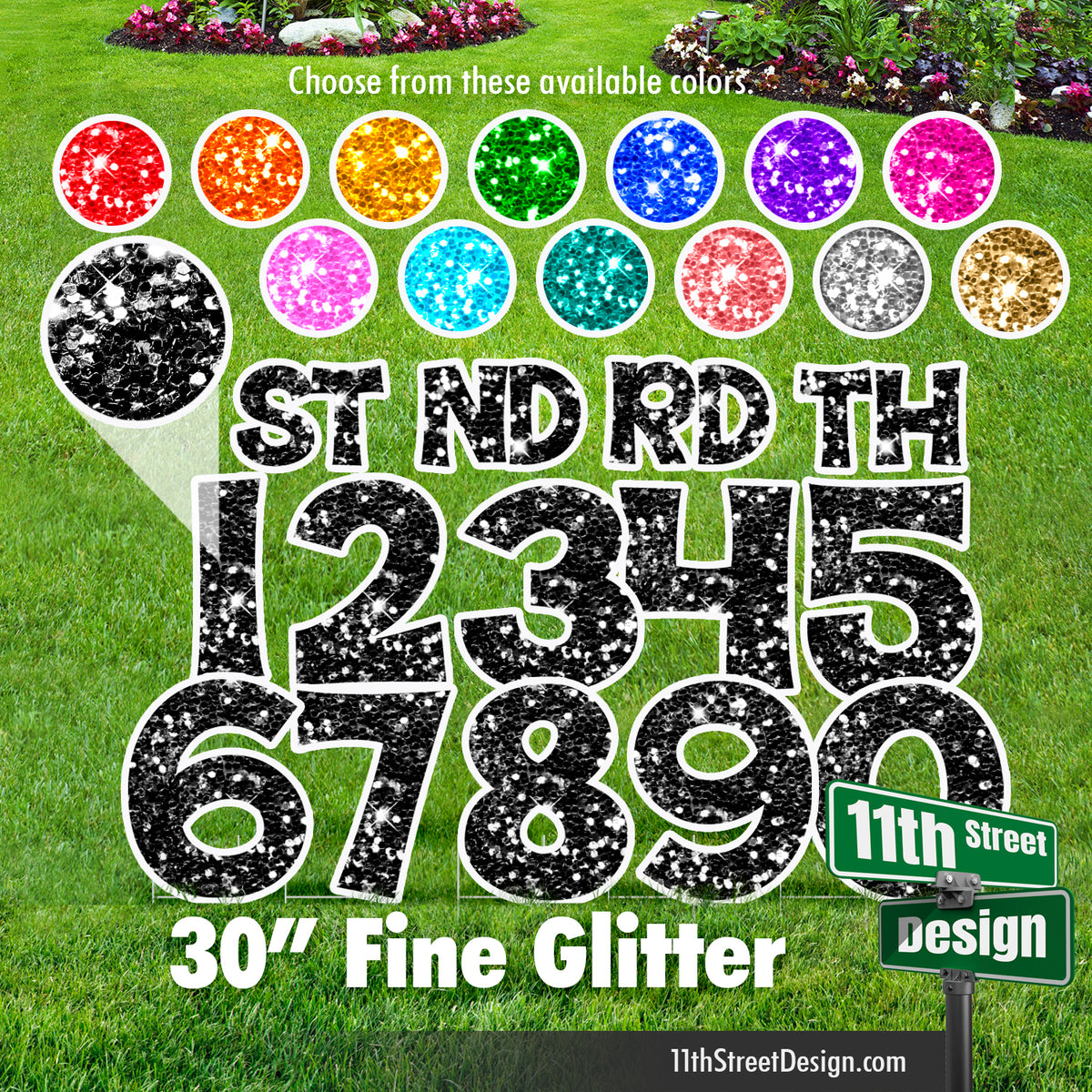 30” Fine Glitter Numbers Set