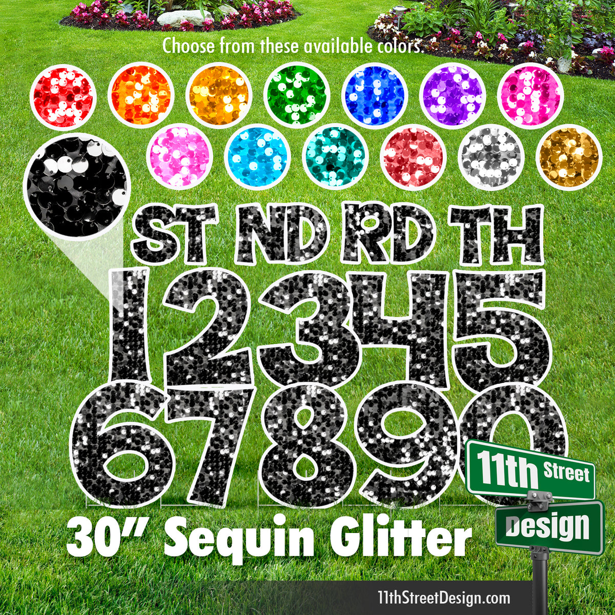 30” Sequin Glitter Numbers Set