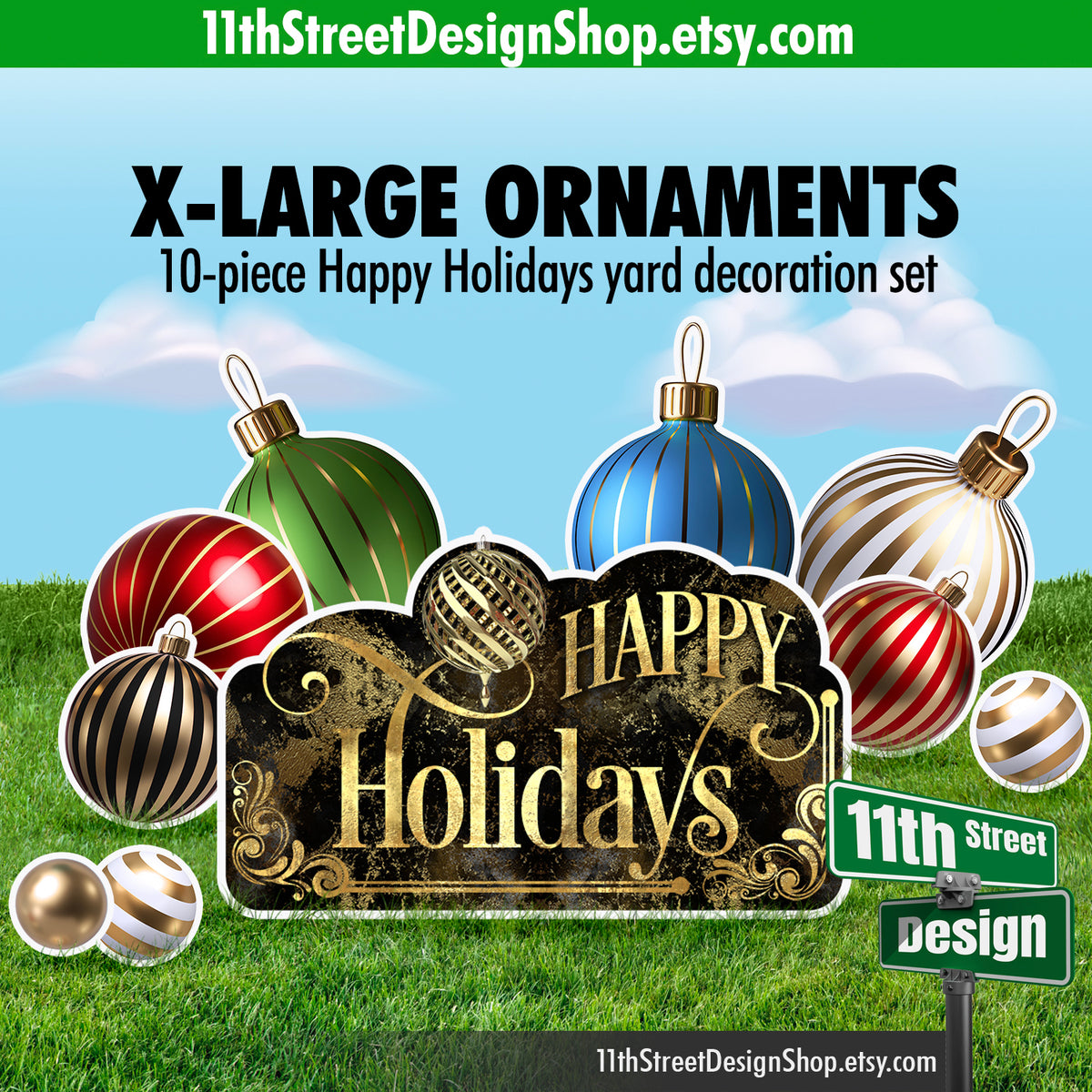 Ornaments - Happy Holidays Set