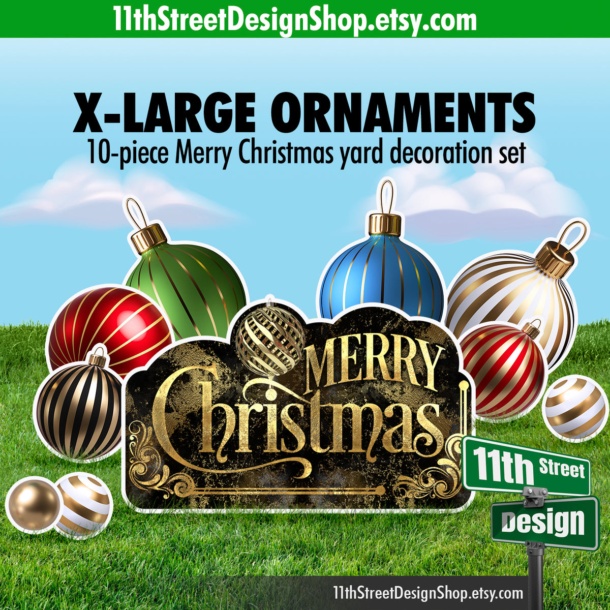 Ornaments - Merry Christmas Set
