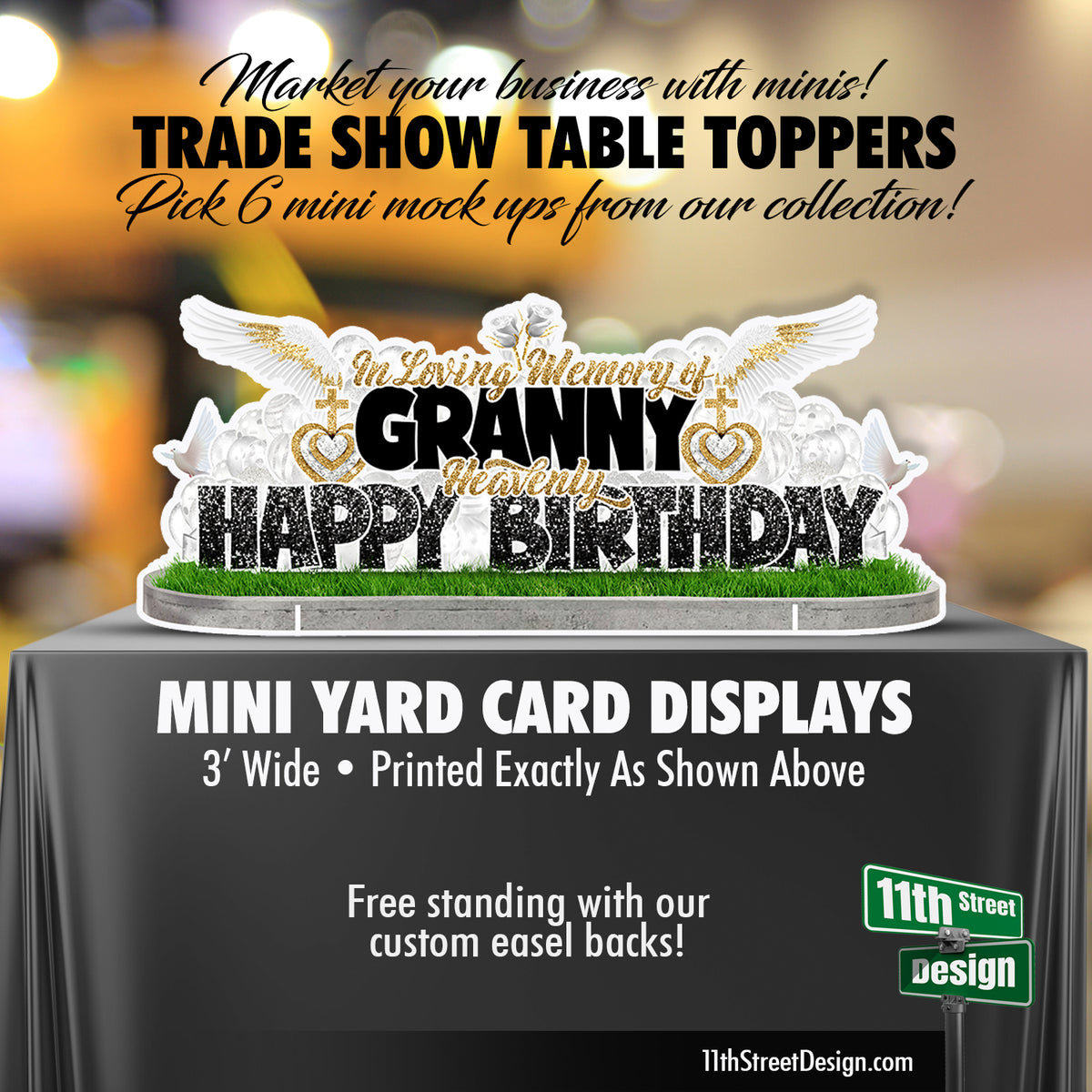 Pick 6 - Trade Show Table Toppers - Mini Yard Card Displays