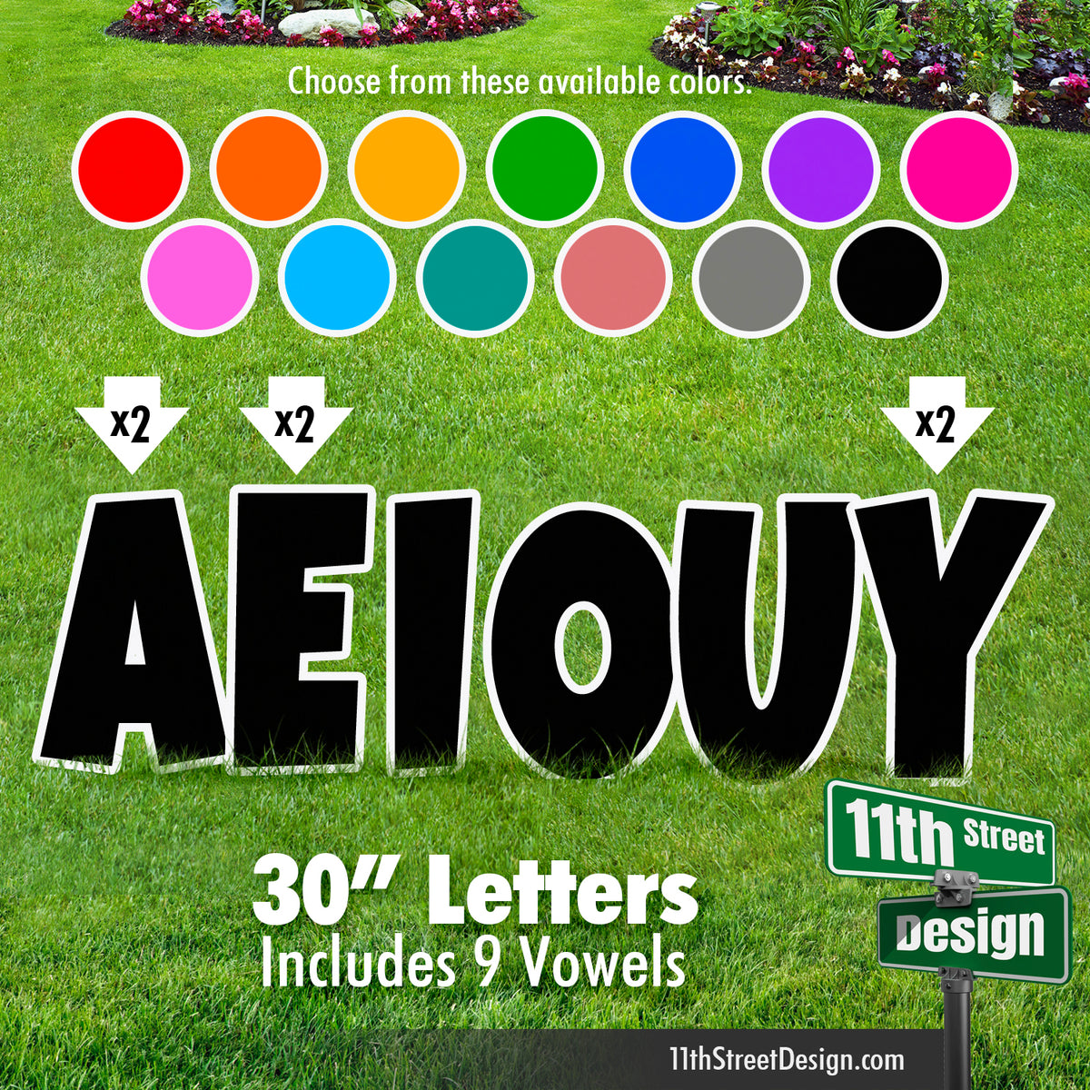 30” Solid Vowels Set