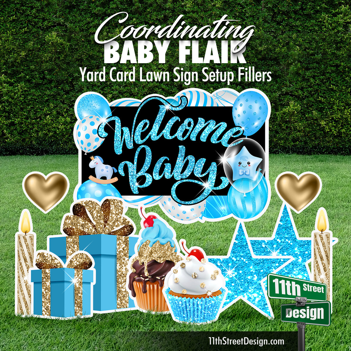 Welcome Baby Boy Bundle  Yard Card Display