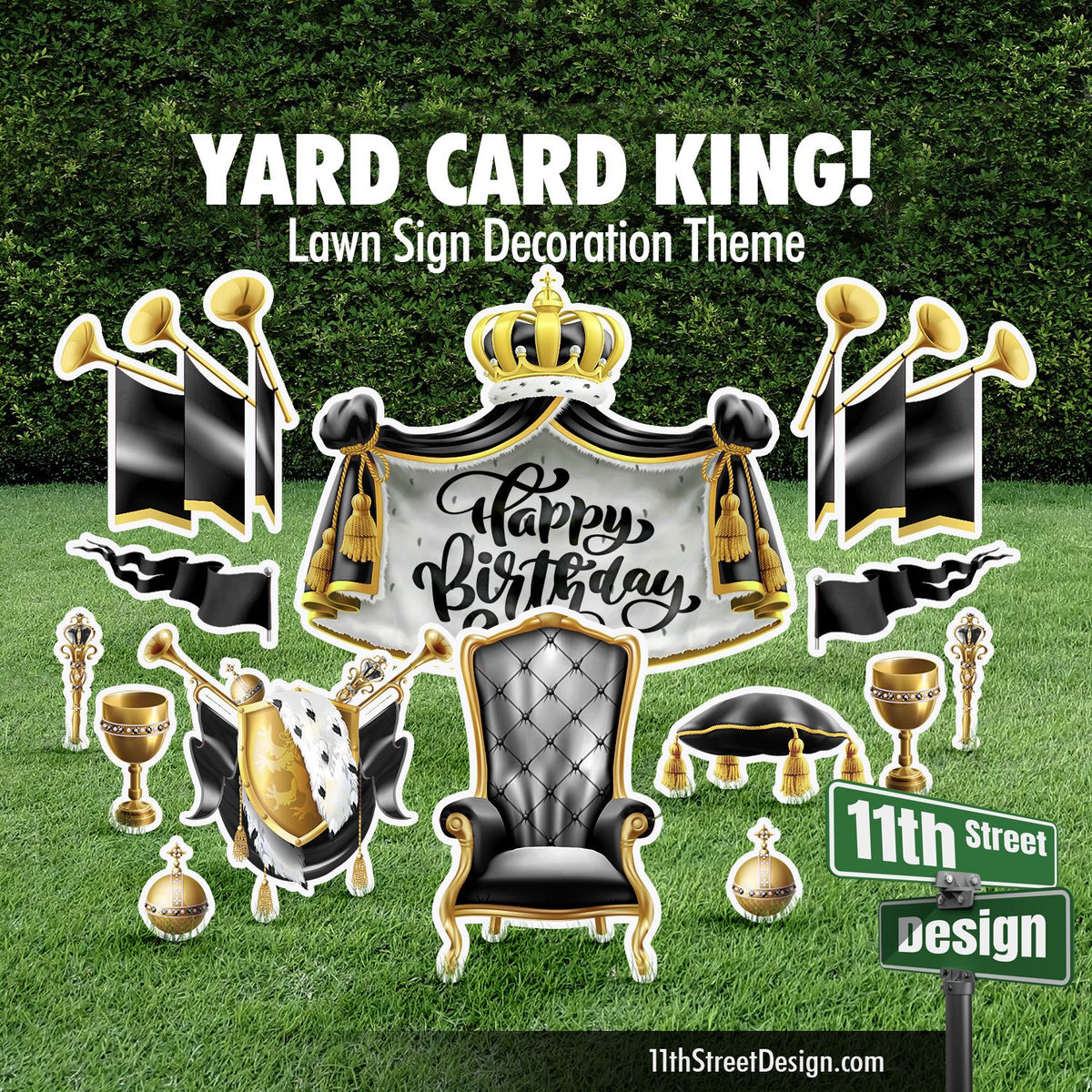 Black Yard Card King Set