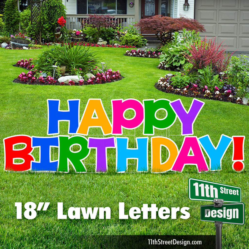 18” Multi Color Happy Birthday Set