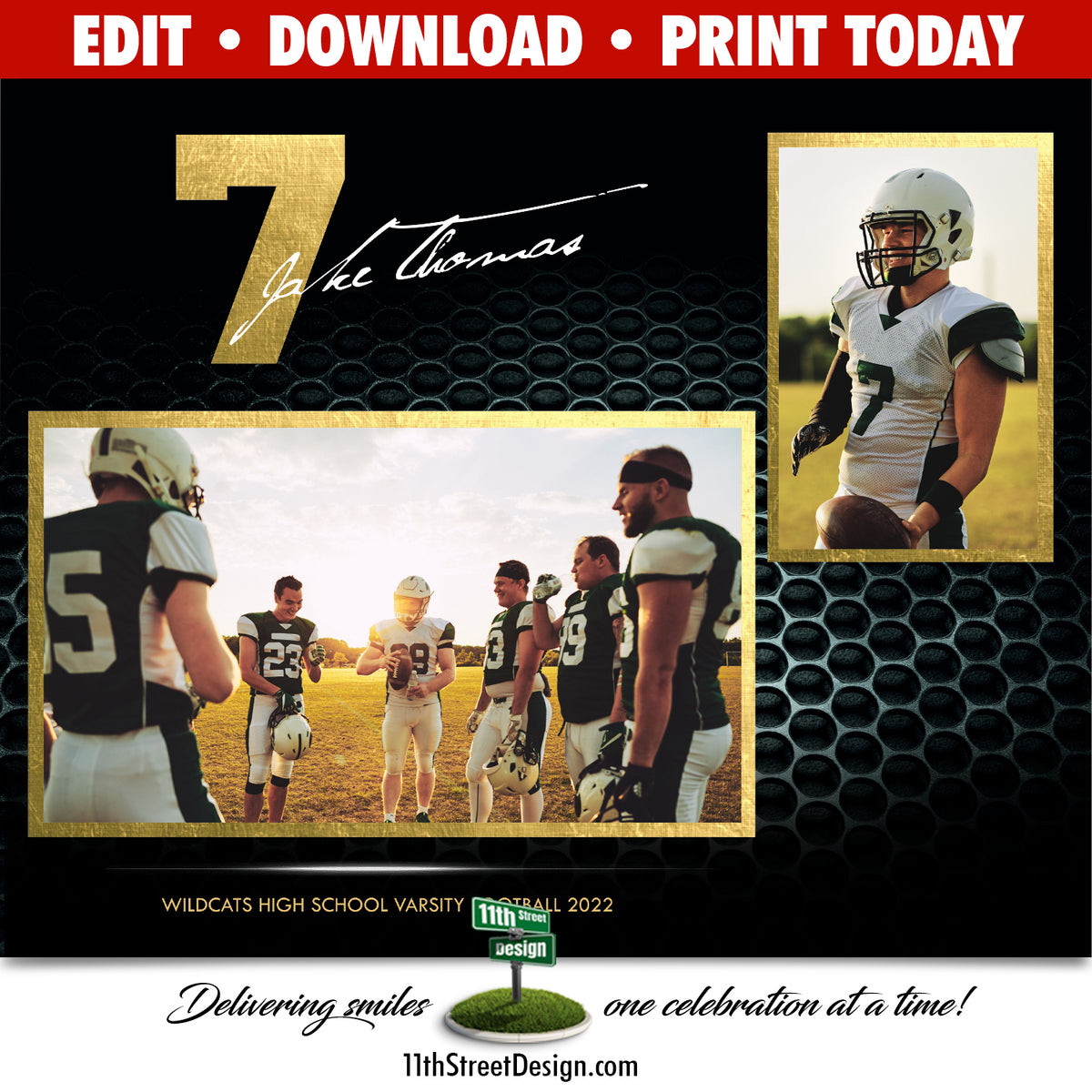 Sports Memory Mates • Online Editable 8x10 Sports Team Photo Template • Print Today! • Digital Download • DIY Printable • School Spirit