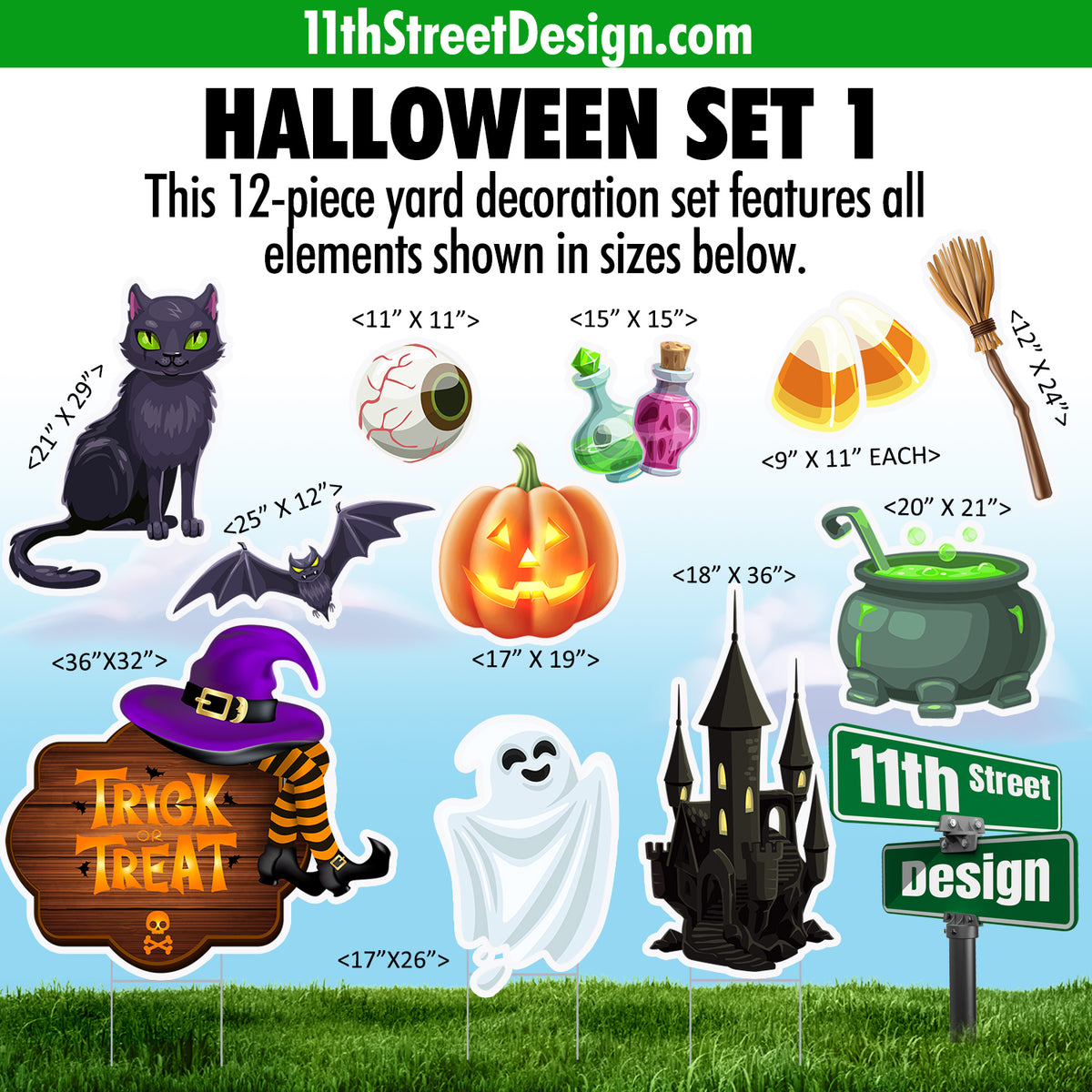 Halloween Set 1 - Trick or Treat Yard Card Setup Fillers