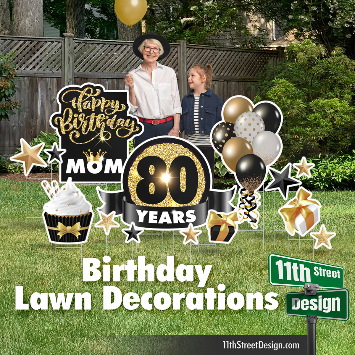 Personalized Milestone Birthday Party Decorations, Yard Card Lawn Signs