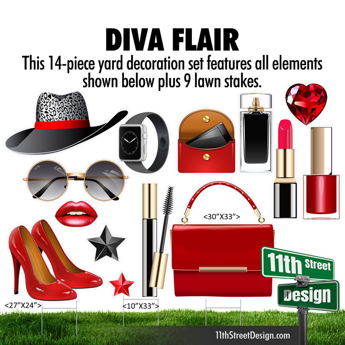 Red Diva Flair Set