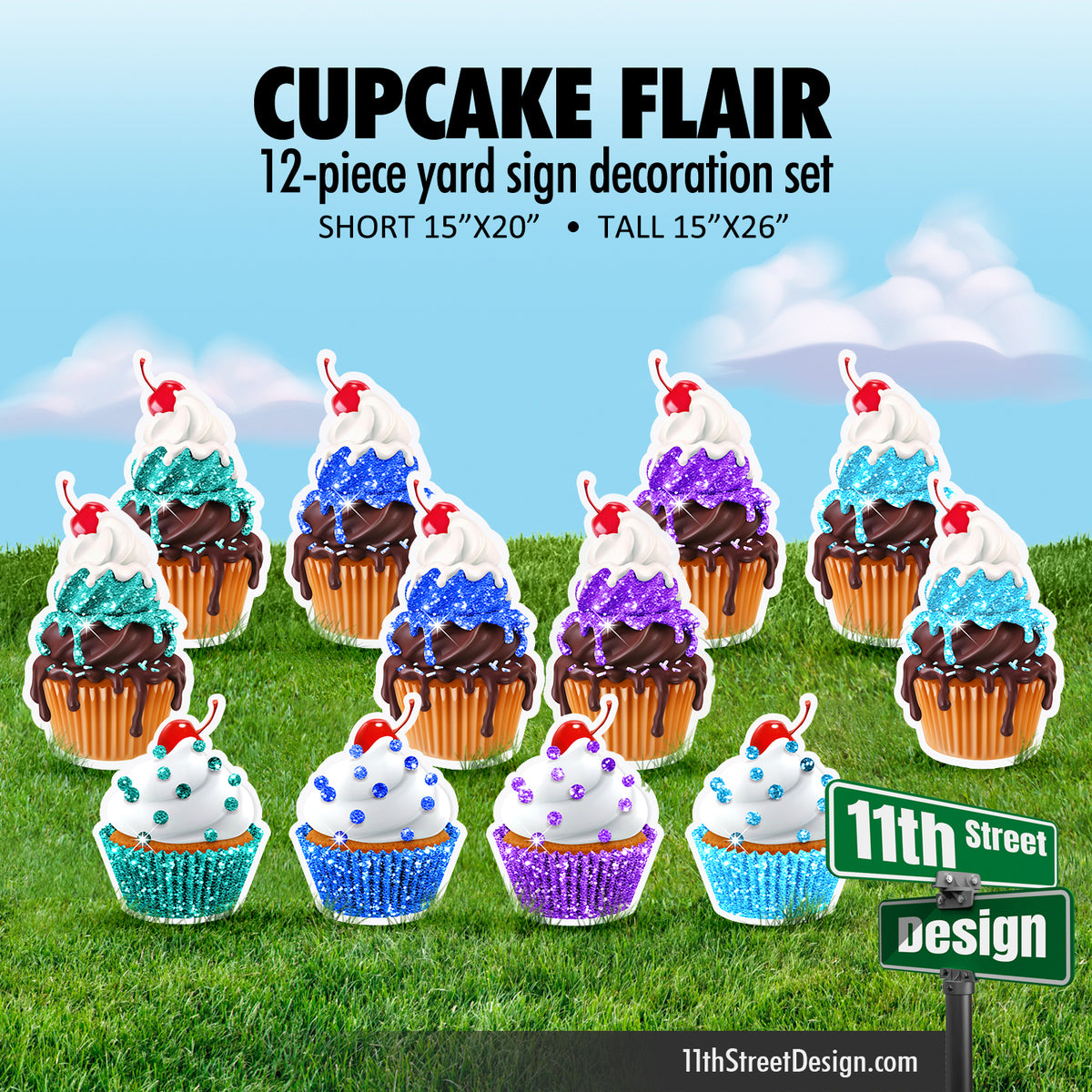 12-piece Cupcake Flair - Mermaid Sparkle
