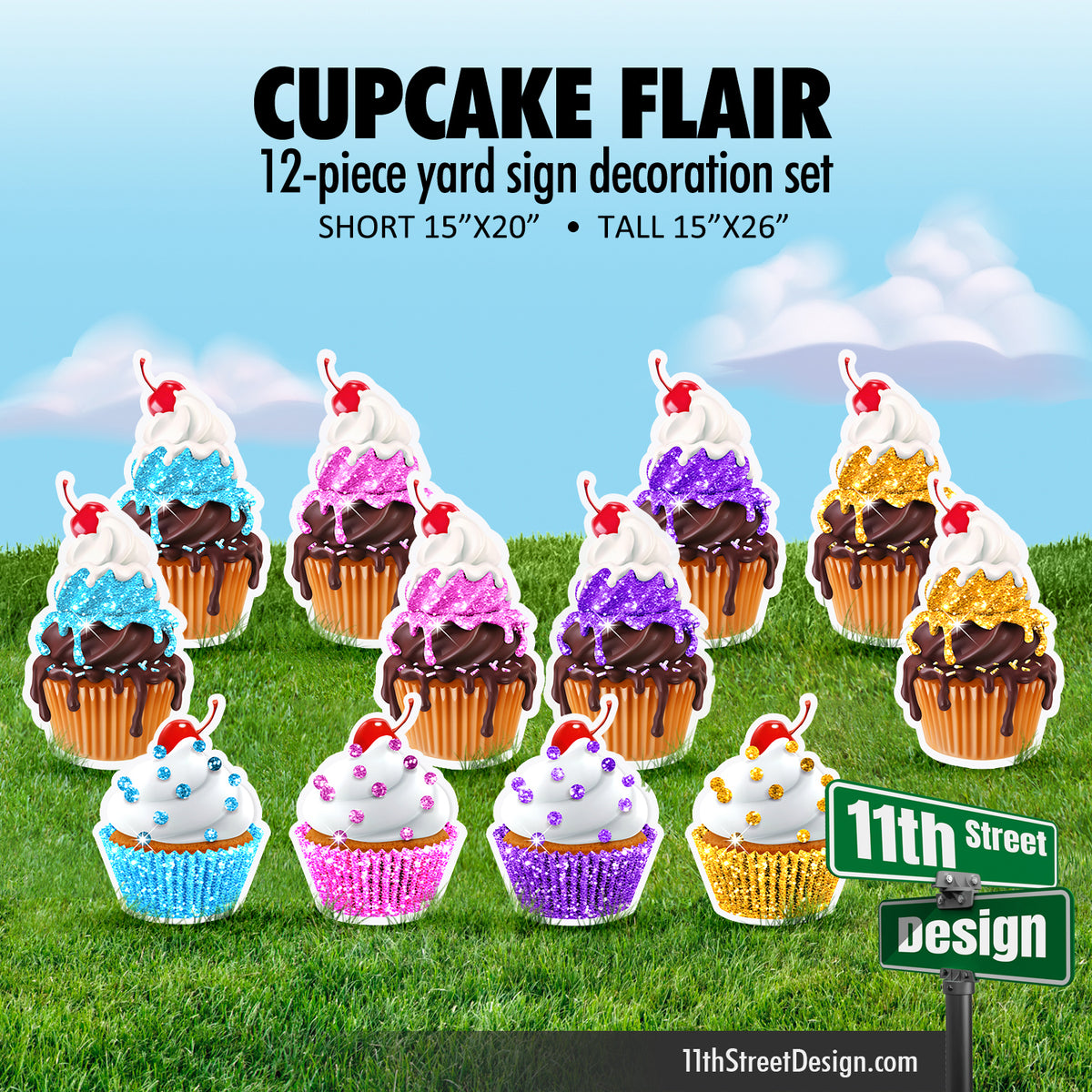 12-piece Cupcake Flair - Unicorn Sparkle