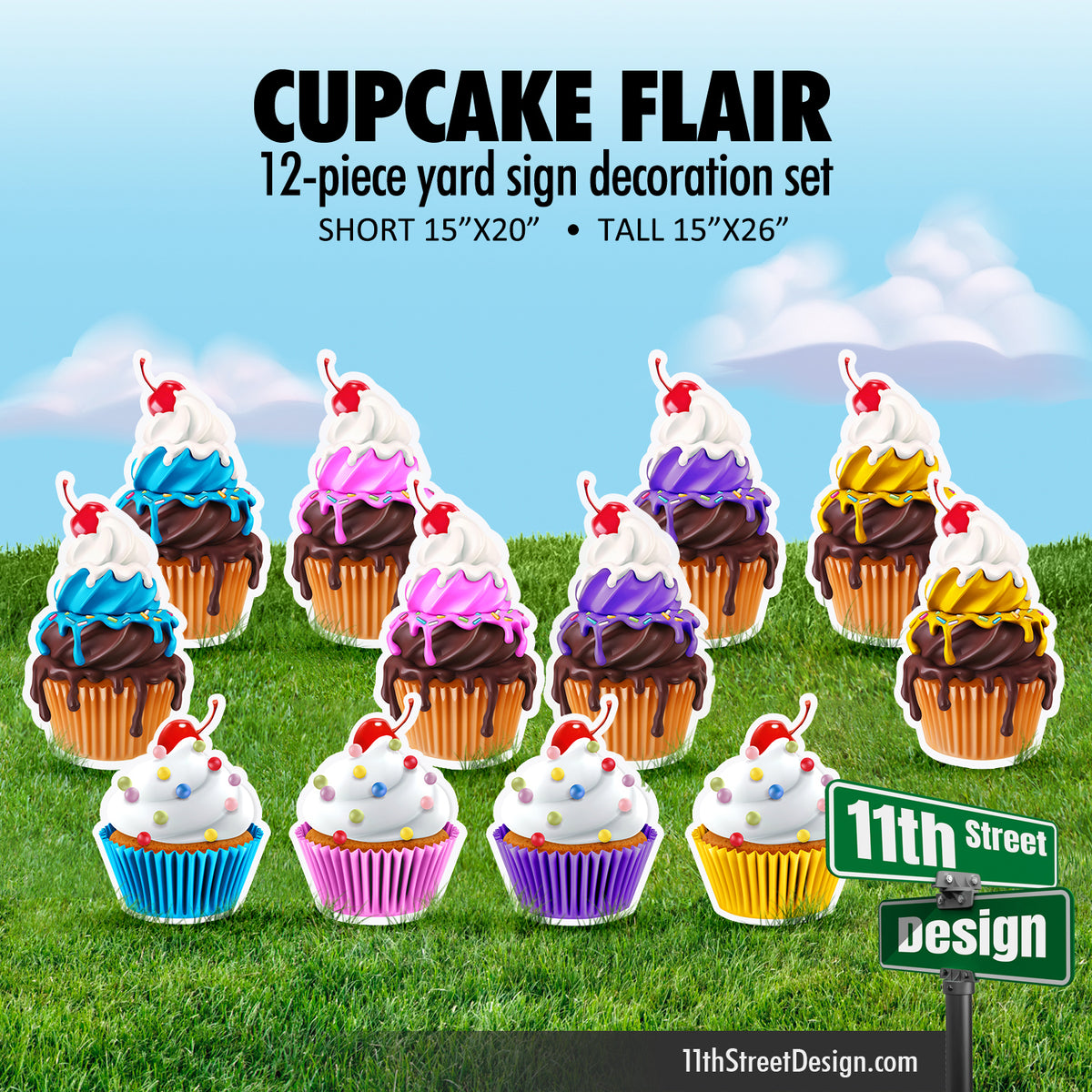12-piece Cupcake Flair - Unicorn Colors