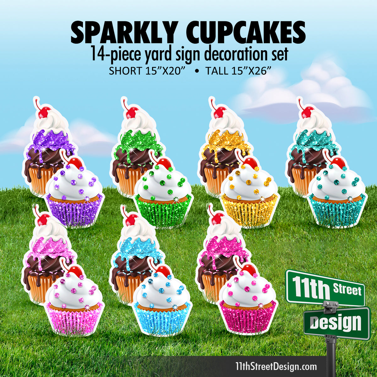14-piece Cupcake Flair - Unicorn Sparkle