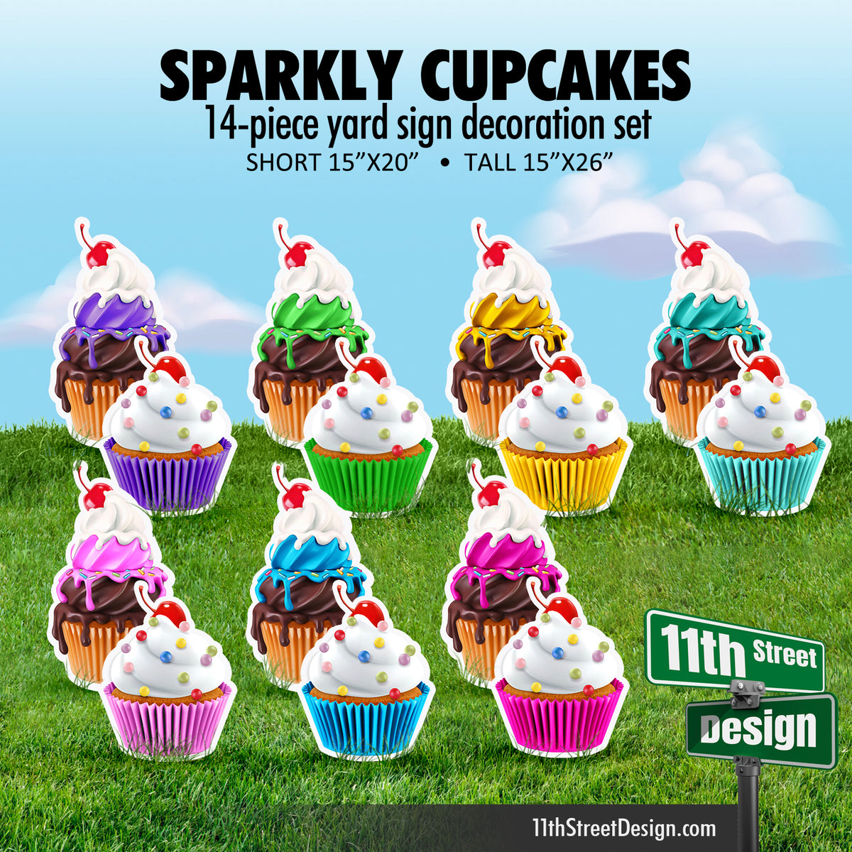 14-piece Cupcake Flair - Unicorn