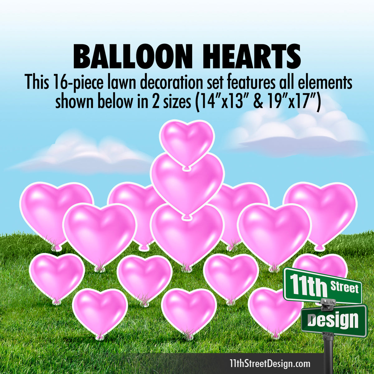 Pink Balloon Hearts