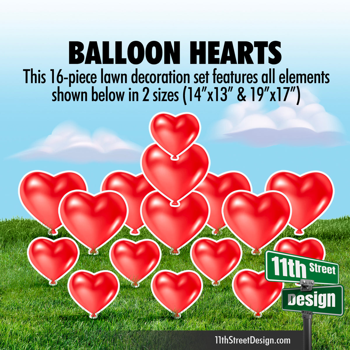 Red Balloon Hearts