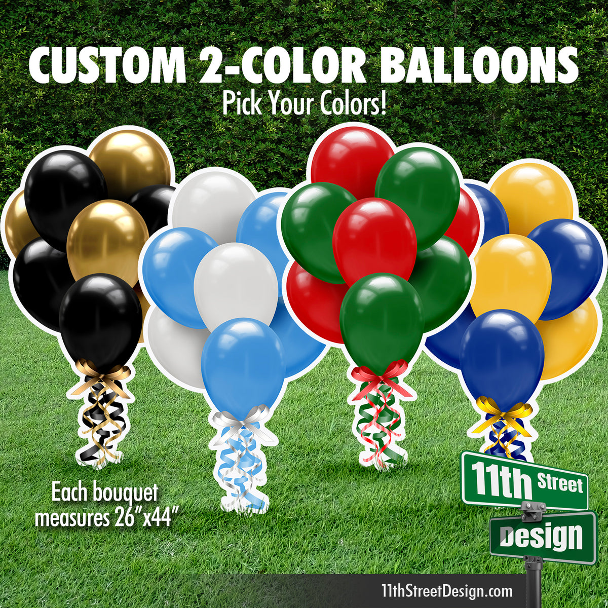 Custom 2-Color Balloon Bouquet Set (choose your colors)