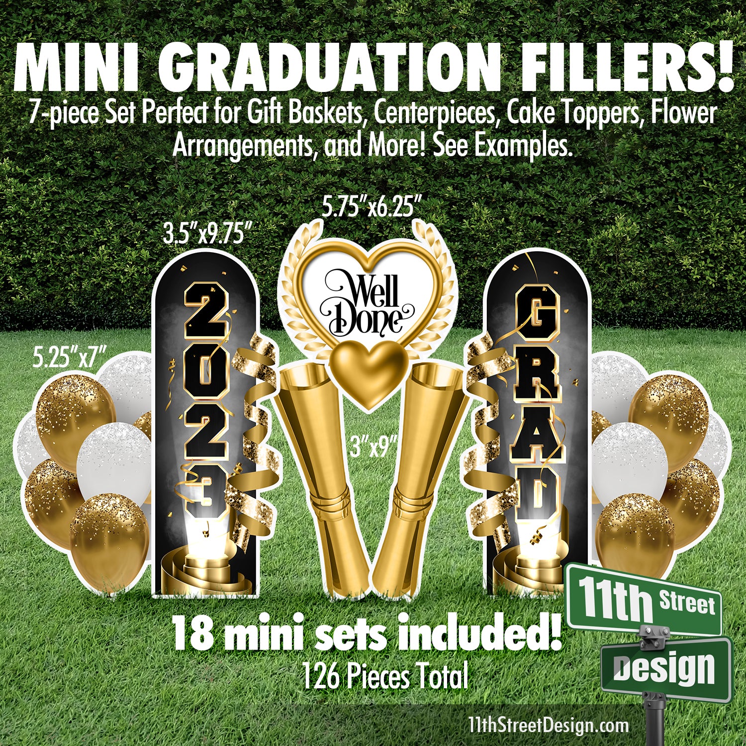 11th Street Design | Yard Card Set | Assorted 2023 Graduation Flair Yard Card Setup Fillers 11th Street Design | Yard Card Set | Assorted 2023 Graduation Flair Yard Card Setup Fillers
