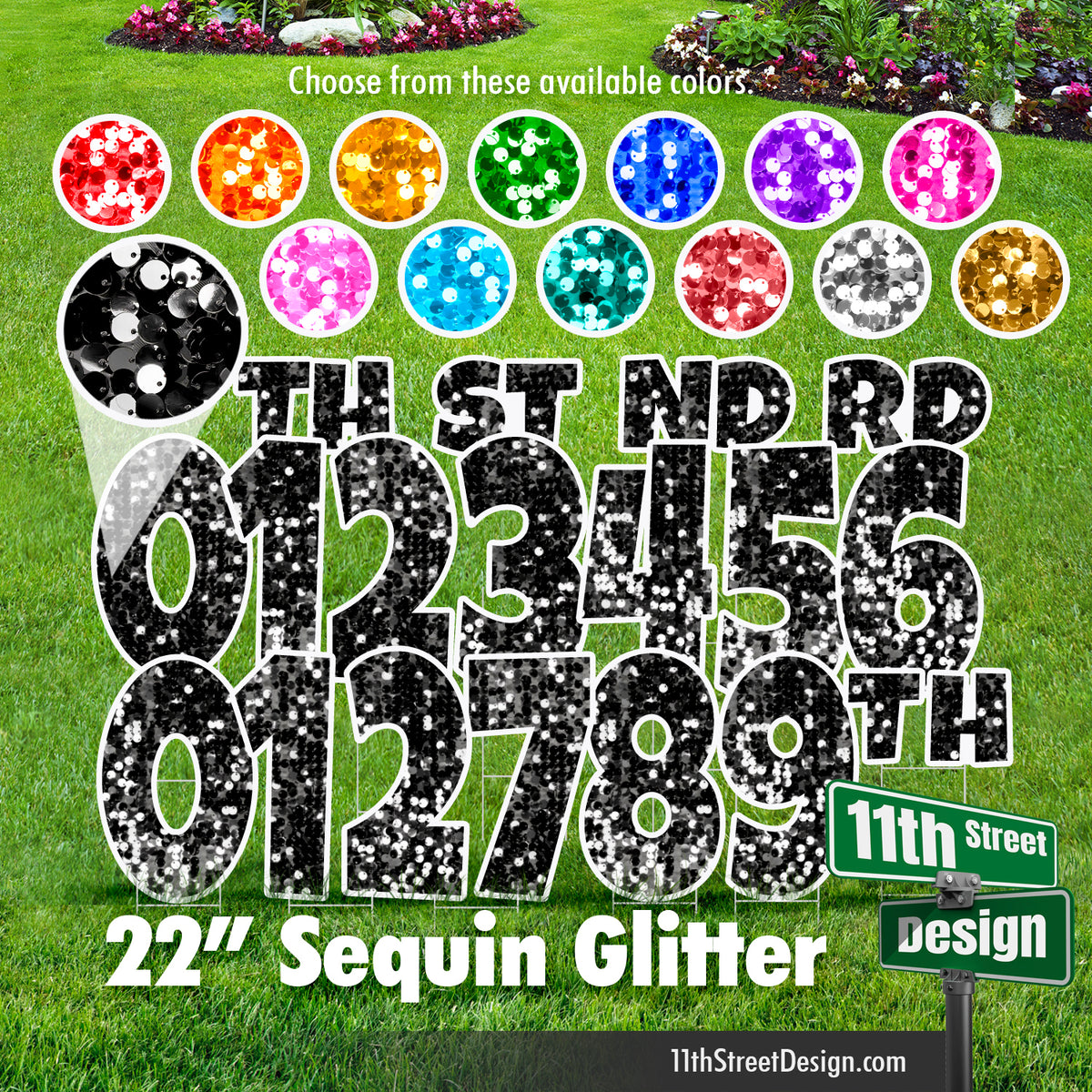 22” Sequin Glitter Numbers Set